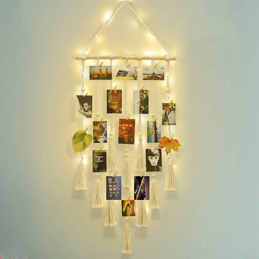 Macrame Wall Hanging Photo Display