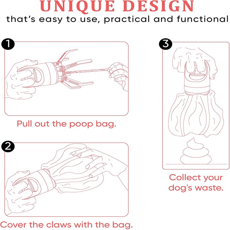 Portable Poop Scooper with Build In Bag Dispenser